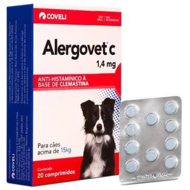 Imagem de Alergovet C 1,4mg 20 Comp Para Cachorro Acima De 15kg Coveli