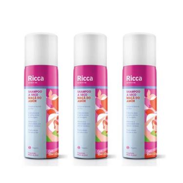 Imagem de Kit 3 Shampoo a Seco Maçã do Amor 50ml Compacto Antioleosidade Ricca