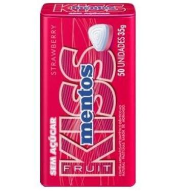 Imagem de Mentos Lata Pastilha Kiss Morango