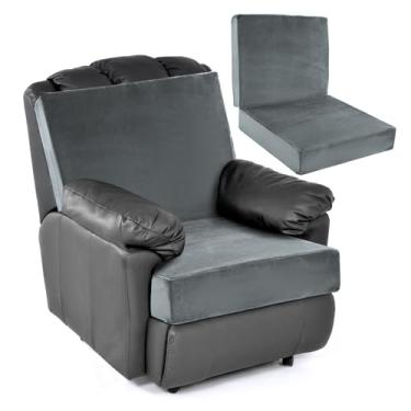 Imagem de HOMBYS Almofada de suporte lombar de espuma para poltrona reclinável com almofada de assento de cadeira reclinável - Almofada de assento grossa para idosos com suporte longo para as costas