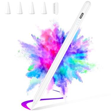 Imagem de Caneta Stylus para Apple iPad 2024-2018, carregamento mais rápido Apple Pencil para iPad, com sensibilidade de inclinação e rejeição da palma e magnética, compatível com iPad 10/9/8/7/6, Pad Air