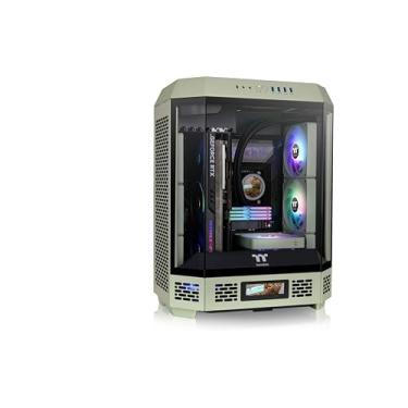 Imagem de Thermaltake Tower 600 Matcha Green Mid-Tower ATX Case; 3 painéis de vidro temperado; suporte para placa mãe de conector oculto; slots PCI-e rotacionais