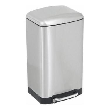 Imagem de Lixeira De Sobrepor Slim 30 L Aço Inox Escovado - Prateado - Delinia