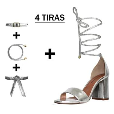 Imagem de Sandália Troca Tira Salto Alto Grosso Luiza Sobreira Prata Mod. 2144-2