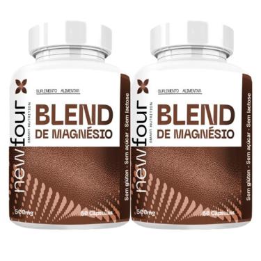 Imagem de 2x Blend de Magnésio - Treonato + Quelato + Malato 60 Cápsulas 500mg - New Four-Unissex
