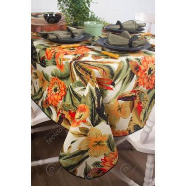 Imagem de Toalha de Mesa em Gorgurinho Floral Tucano, 1,50 x 1,50