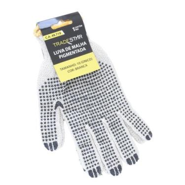 Imagem de Luva Pano Tricotada Malha Pigmentada Branca Par EPI - Tradestar
