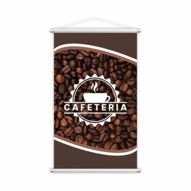 Imagem de Banner Cafeteria Café Grãos Xícara Bebida Lona Grande - Plimshop
