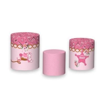 Imagem de Trio De Capa Cilindro - Boiadeira Rosa Bota E Chapéu 007 - Via Cores