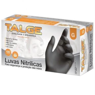 Imagem de Luva Nitrílica Preta sem Pó CX c/100 und CA 41485 Talge, G
