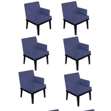 Imagem de Kit 06 Poltrona Cadeira Vick Decorativa Recepção Sala De Estar Suede A