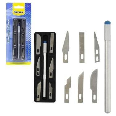 Imagem de Estilete Precisão Bisturi Artesanato Modelismo 6 Laminas - Western