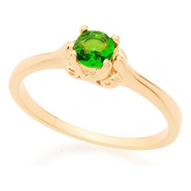 Imagem de Anel  Solitário Formado Por Cristal Redondo 512576 - Rommanel, Verde, 