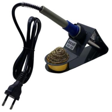 Imagem de Kit Suporte Para Ferro De Soldar Com Esponja Metalica + Ferro De Solda