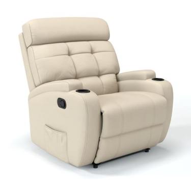 Imagem de Poltrona do Papai Reclinável Manual Em Couro Bovino - Modelo Florença 