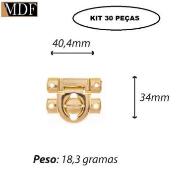 Imagem de Kit 30 Fecho Cadeado Grande Dourado para Caixa Artesanato - ATACADÃO D