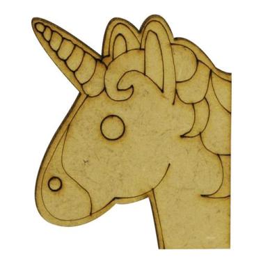 Imagem de Aplique Cabeça Unicórnio Artesanato 5x6,5 Mdf Madeira Cru - Atacadão d