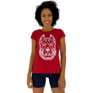 Imagem de Camiseta Babylook Feminina MXD Conceito Pitbull Gangster, EGG, Vermelh