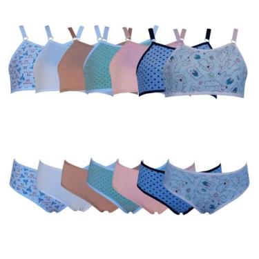 Imagem de Kit 7 Conjunto Infantil Calcinha e Top Algodão - OPTE, G, Variados