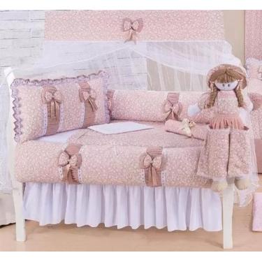 Imagem de Kit enxoval para berço doce encanto na cor salmon - menina - MEDINA CO
