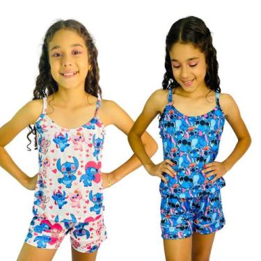 Imagem de Kit de 2 pijama infantil para criança roupa de dormir estampas de pers