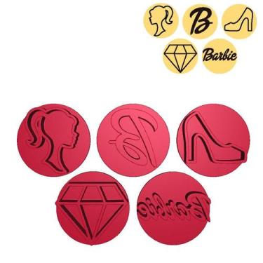 Imagem de Kit 5 Marcadores Moda Sapato Diamante Silhueta Barbie - DOCE IMPRESSO,