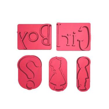 Imagem de Kit 5 Marcadores Chá Revelação Batizado Interrogação - DOCE IMPRESSO, 