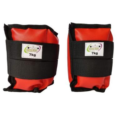 Imagem de Caneleira / Tornozeleira Profissional 7 KG - Exercise Sports, Vermelho