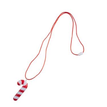 Imagem de Izpack Lindo colar com pingente de bengala de doces de Natal com pingente de luz LED que brilha no escuro, moda para decoração de Natal, joias, presentes para mulheres, filhas, festas festivas, Small,
