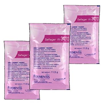 Imagem de 3 x Fermentis Saflager W34/70 Cerveja Levedura de cerveja e pilsner ales 11,5g 10-15L