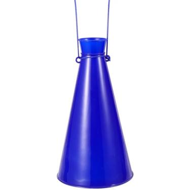 Imagem de POPETPOP Megafone Bullhorn de plástico Cheer, alto-falante megafone Sports Cheers, mini megafone de brinquedos DIY para festas, esportes, jogos, atividades ao ar livre (azul)