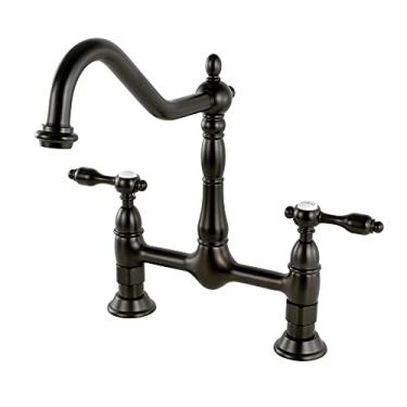 Imagem de Kingston Brass KS1175TAL Torneira de cozinha Tudor Ponte, 21 cm no alcance do bico, bronze polido a óleo