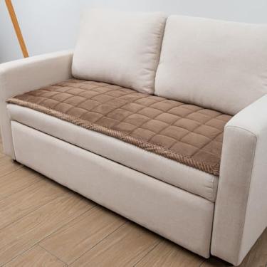 Imagem de TAOMOCASTL Capa de sofá lavável para cães, para cama de animal de estimação, felpuda, antiderrapante, para cães, crianças, animais de estimação, capa de sofá (marrom, 53 x 150 cm/retangular)