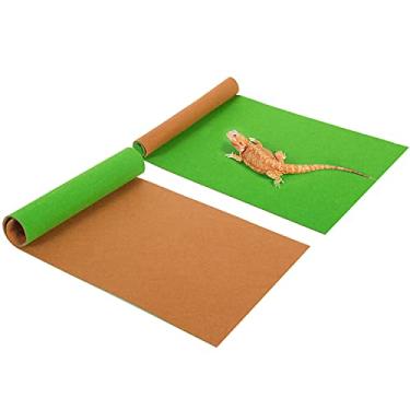 Imagem de REPTI ZOO Pacote de 2 peças de carpete para répteis, forro de substrato de terrário, tapete reversível para tanque de deserto tropical, dragão barba, lagarto, camelão, tartarugas cobras (89 cm x 43 cm)
