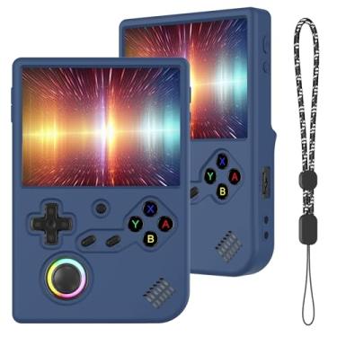 Imagem de Silicone Case Compatible with Anbernic RG40XX V Handheld Game Console, Anti-Scratch, Washable, Shockproof Silicone Protective Cover for RG40XX V with Lanyard - Blue