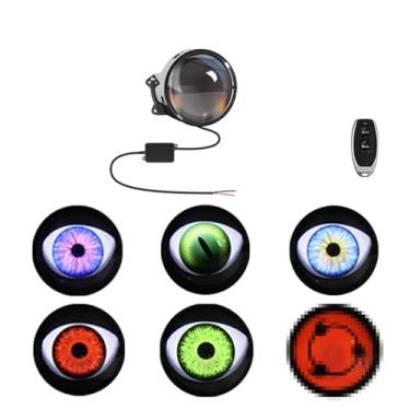 Imagem de USB Devil Eye Demon Evil Eyes Farol, 12v Led Dynamic Devil Eye Faróis de carro para qualquer modelo de carro, Mini lâmpada de lente de projetor, Ajustar Devil Eye Auto Car Motorcycle