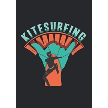 Imagem de Notizbuch A5 kariert mit Softcover Design: Cooles Kitesurfing Kite Surf Kiteboarding Surfboard: 120 karierte DIN A5 Seiten
