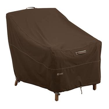 Imagem de Classic Accessories 55-741-016601-RT Madrona Capa para cadeira de descanso de pátio com assento profundo de 96,5 cm L x 101,6 cm P x 78,7 cm A, cacau escuro