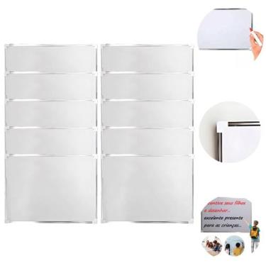 Imagem de Kit 10 Lousas Magnética Quadro Branco pra escritorio 30x40cm - Rio Tij