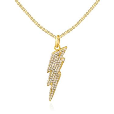 Imagem de Colar masculino com raio cintilante, zircônia cúbica, gelado, corrente de elos cubanos, grossos, rapper, hip hop, joia de custuno, banhado a ouro 18 quilates, banhado a platina com pingentes