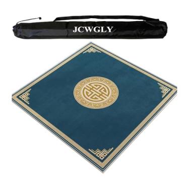 Imagem de Blue Square Mahjong Tapete Para Mesas, Toque De Redução De Ruído Anti -deslizamento Para Taca De Mesa Para Poker, Cartas E Jogos De Tabuleiro, Fácil De Limpar(Blue 2,95x95 cm/37.4x37.4 in)