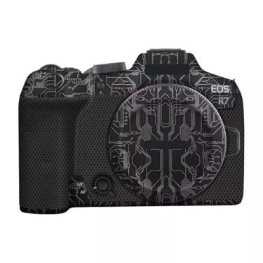 Imagem de Película para câmera Canon EOS R7 antirriscos envoltório de vinil filme de desenho animado protetor corporal casaco acessórios de fotografia adesivo (titânio circuito)