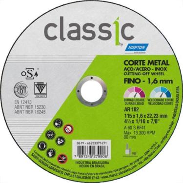 Imagem de Norton Disco Nort.Inox 4.1/2X1,6X7/8 Class - Kit C/25 Pc