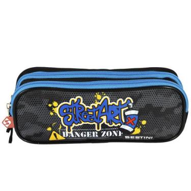 Imagem de Estojo Escolar Infantil 2 Compartimentos Grafitti Sestini, Grafitti