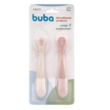 Imagem de Kit 2 Colheres em Silicone Fase 2 Rosa 18831 - Buba
