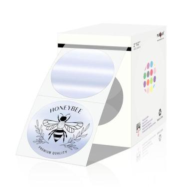 Imagem de Etiquetas Térmicas Parlaim - 400 Unidades - 5x5cm - Holográficas Circu