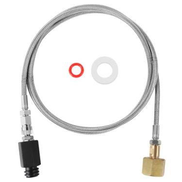 Imagem de Adaptador de Soda Maker Conector de Soda Maker, Tanque de CO2 Adaptador de Cilindro de CO2 com Mangueira de Aço Inoxidável, CGA320 para TR21-4 Máquina de Água Carbonatada para Fizzi One Touch Jet