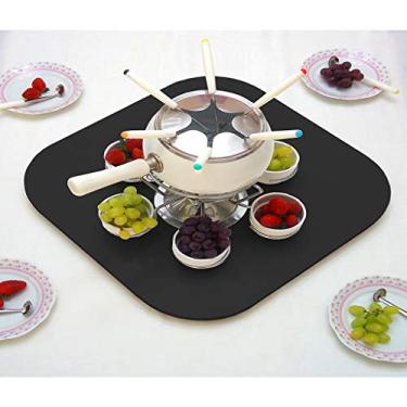 Imagem de Prato Giratório Tampo Tábua para Mesa 50 cm - Preto Laca