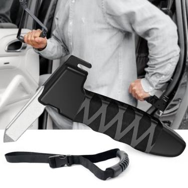 Imagem de Maçaneta de porta de carro para idosos inclui 1 assistente de maçaneta de carro e 1 anel de tração auxiliar, com bolsa de armazenamento, alça de assistência com cortador de cinto de segurança e