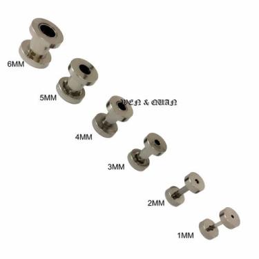 Imagem de brinco Alargador prateado par - HHW, 6mm